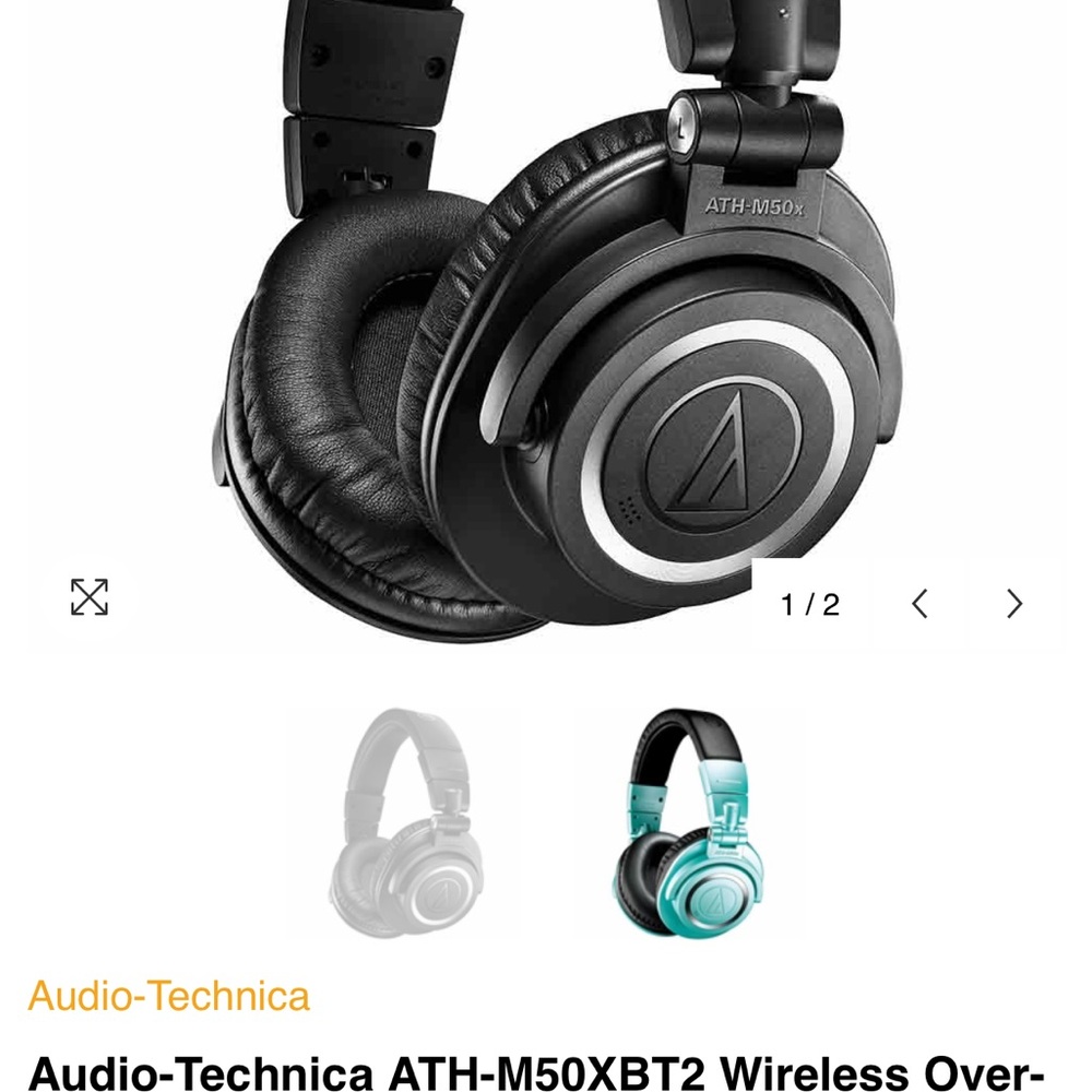 Audio Technica Black Over-Ear Headphones